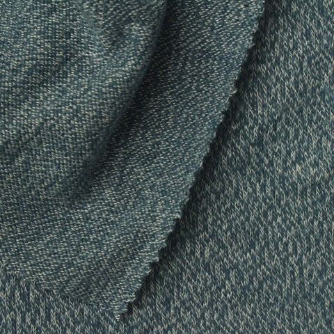 Dark Teal Marl Chunky Knit, Poly-Viscose, 200 gsm