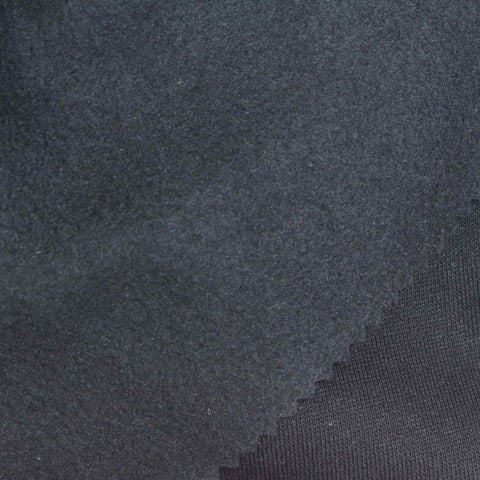 Brushed Polyester Cotton French Terry Fabric, 300 gsm, 193 cm — Navy