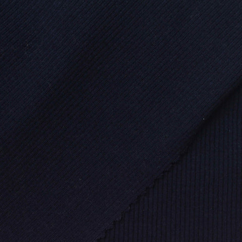 Dark Navy Ribbed Rib Knit, Cotton