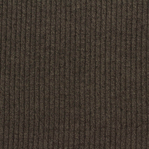 Polyester Viscose Stretch Rib Knit Fabric, 268 gsm, 163 cm — Brown