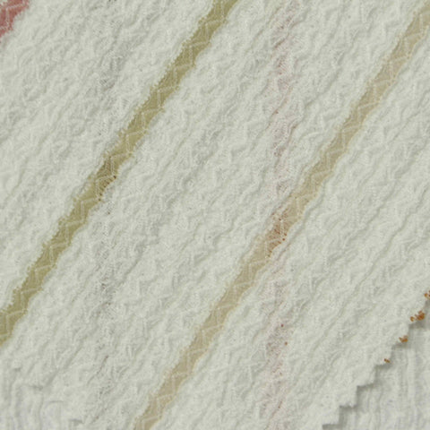 White Vertical-Stripe Crepe, Polyester, 150 gsm