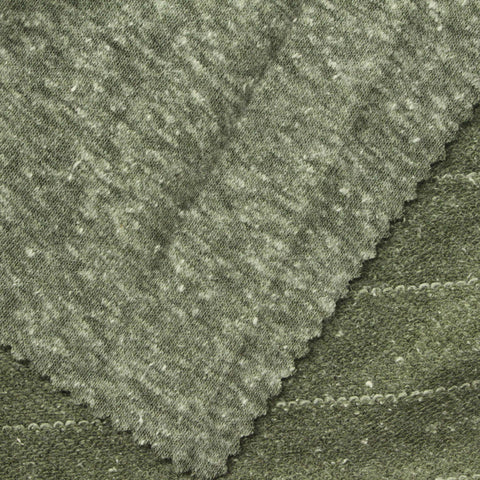 Green Marl French Terry, Poly-Cotton, 261 gsm