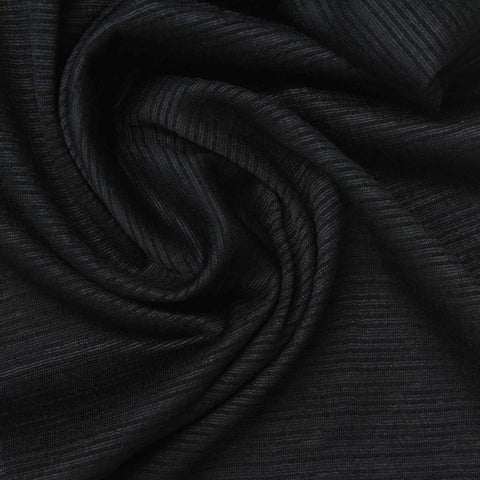 Polyester Stretch Crepe Fabric, 125 gsm, 160 cm — Black