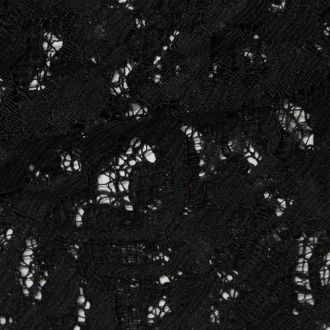 Black Floral Lace, Cotton-Nylon, 140 cm, ref EF-243225