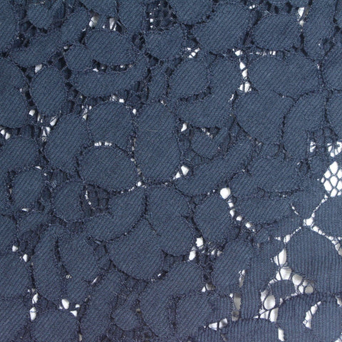 Navy Floral Lace, Cotton-Nylon