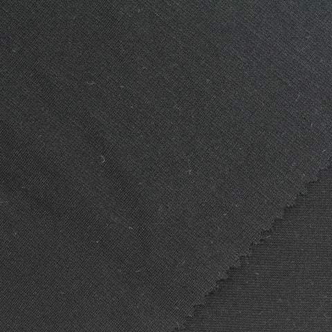 Viscose Nylon Stretch Ponte Knit Fabric, 330 gsm — Black