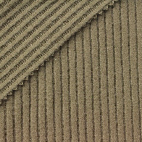 Polyester Viscose Stretch Rib Knit Fabric, 250 gsm, 130 cm — Khaki