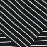 Navy Horizontal-Stripe Jersey Knit, 198 gsm — photo 1