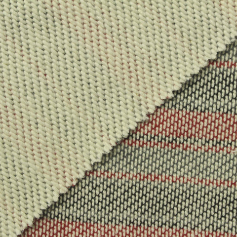 Red Horizontal-Stripe French Terry, Cotton-Poly, 450 gsm