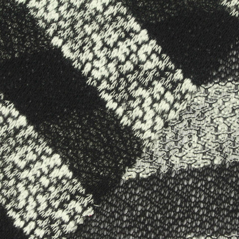 Black Stripes Chunky Knit, Poly-Viscose, 150 gsm