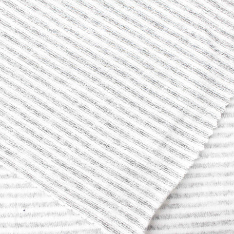 Grey Horizontal-Stripe Chunky Knit, Viscose-Poly, 204 gsm