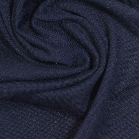 Cotton Modal Stretch Piqué Knit Fabric, 196 gsm — Navy