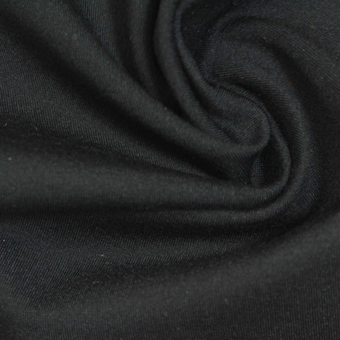 Viscose Nylon Stretch Ponte Knit Fabric, 350 gsm, 160 cm — Black, ref EF-248337