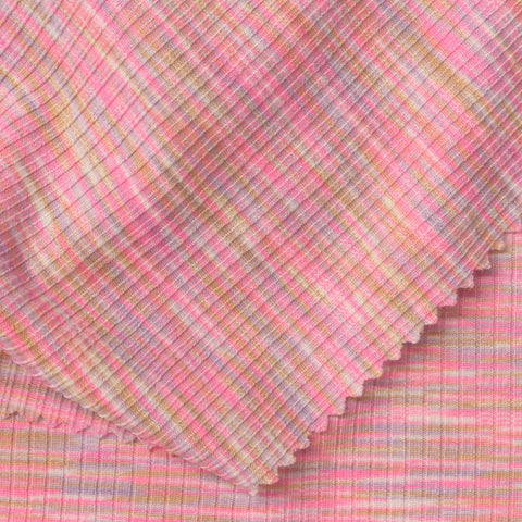 Pink Marl Rib Knit, Polyester