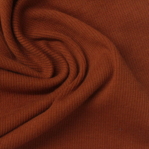 Rust Rib Knit, Cotton-Poly