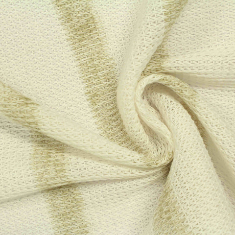 Beige Vertical-Stripe Chunky Knit, Viscose-Poly