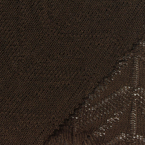 Dark Brown Diamond Pointelle Knit, Spandex