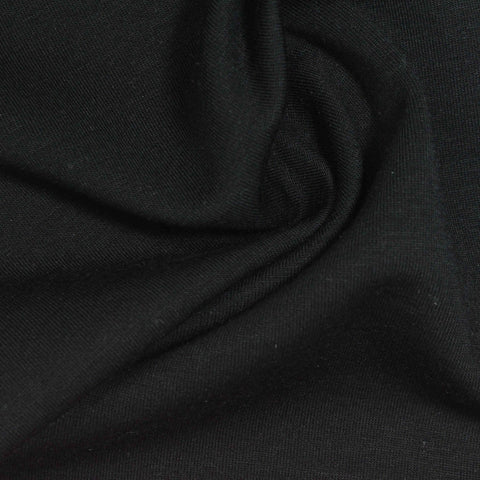 Modal Polyester Stretch Scuba Knit Fabric, 235 gsm, 158 cm — Black