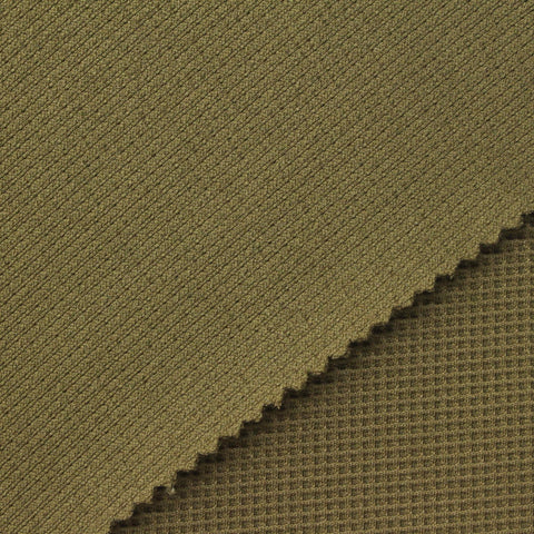 Polyester Stretch Waffle Knit Fabric, 310 gsm, 175 cm — Khaki