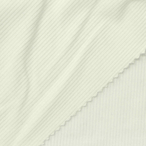 Tencel Lyocell Stretch Rib Knit Fabric, 175 gsm, 157 cm — White