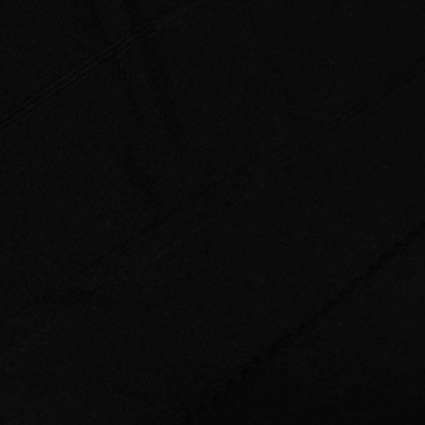 Polyester Viscose Chunky Knit Fabric, 205 gsm, 170 cm — Black