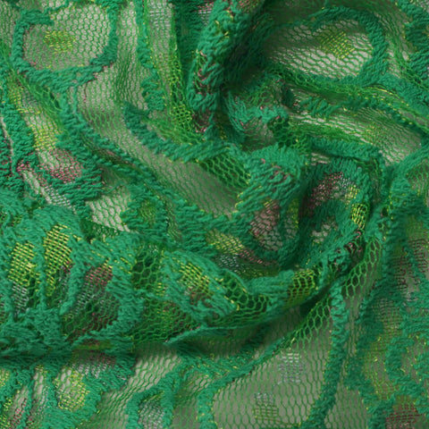 Green Floral Lace, Cotton