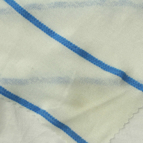 Blue Horizontal-Stripe Jersey Knit, Viscose, 170 gsm, 170 cm
