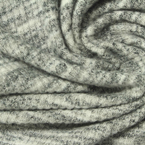 Dark Grey Marl Rib Knit, Viscose-Poly, 205 gsm, 150 cm, ref EF-247108