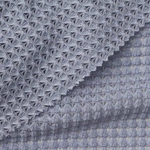 Jacquard Polyester Stretch Jersey Knit Fabric, 235 gsm, 168 cm — Blue