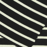 Black Horizontal-Stripe Rib Knit, Viscose, 220 gsm — photo 1