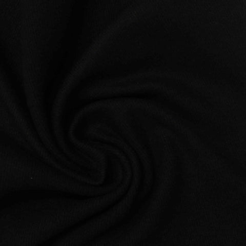 Viscose Stretch Knit Fabric, 310 gsm, 178 cm — Black