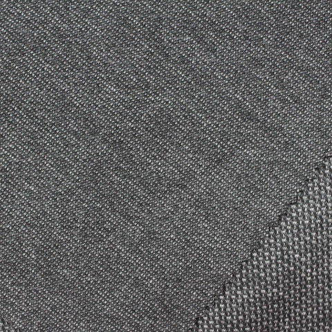 Plaid Polyester Viscose Stretch Knit Fabric, 280 gsm, 147 cm — Grey