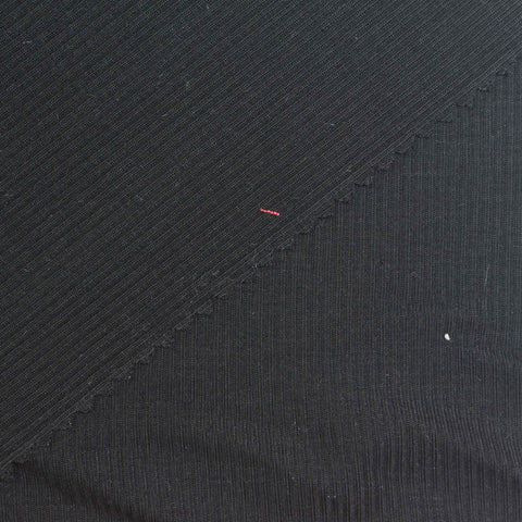 Tencel Lyocell Stretch Rib Knit Fabric, 175 gsm, 157 cm — Black