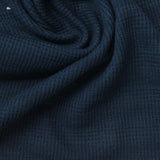 Polyester Viscose Stretch Waffle Knit Fabric, 245 gsm, 138 cm — Navy — photo 1