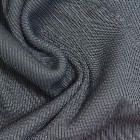 Polyester Stretch Rib Knit Fabric, 460 gsm, 140 cm — Grey
