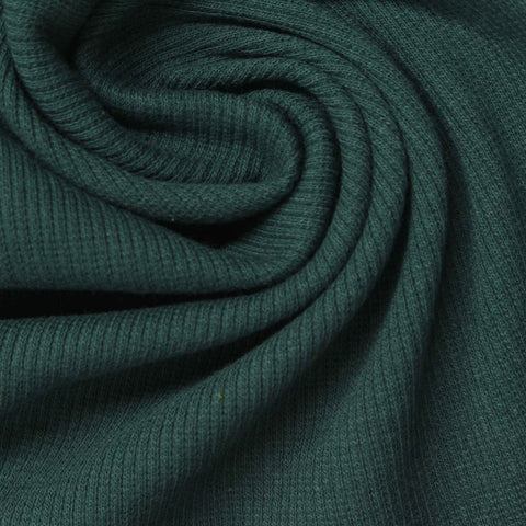 Cotton Stretch Rib Knit Fabric, 260 gsm, 115 cm — Green