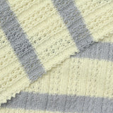 Light Yellow Horizontal-Stripe Rib Knit, Poly-Cotton — photo 1
