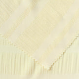 Cream Horizontal-Stripe Seersucker, Polyester — photo 1