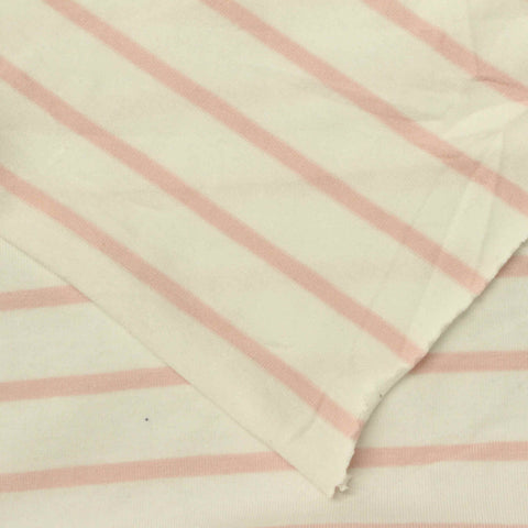 Pink Horizontal-Stripe Jersey Knit, Cotton, 170 gsm