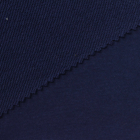 Cotton Polyester French Terry Fabric, 295 gsm, 178 cm — Navy