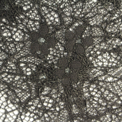 Black Floral Lace, Cotton-Nylon, 140 cm, ref EF-243119
