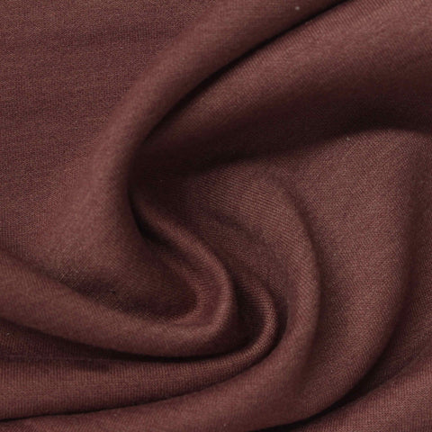Polyester Viscose Stretch Scuba Knit Fabric, 330 gsm, 155 cm — Brown