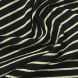 Black Horizontal-Stripe Interlock Knit, Polyester, 220 gsm, 145 cm — photo 1