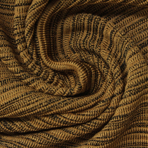Black Stripes Interlock Knit, Poly-Nylon