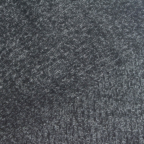 Dark Grey Marl Rib Knit, Viscose-Poly, 193 gsm
