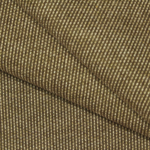 Brown Vertical-Stripe Interlock Knit, Poly-Viscose