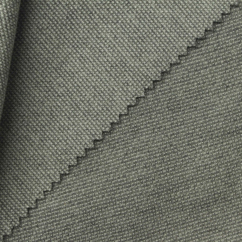 Grey Heathered-Marl Rib Knit, Poly-Cotton, 265 gsm