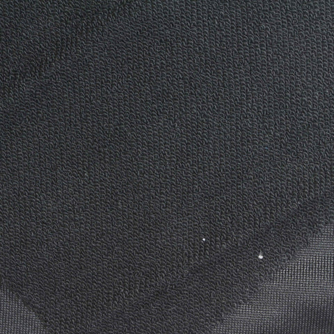 Nylon Cotton French Terry Fabric, 340 gsm, 180 cm — Black