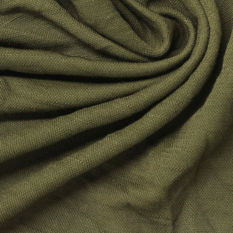 Slub Viscose Nylon Piqué Knit Fabric, 168 gsm, 158 cm — Green