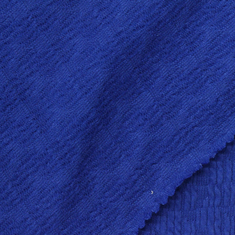 Cotton Polyester Stretch Crepe Fabric, 215 gsm, 130 cm — Blue